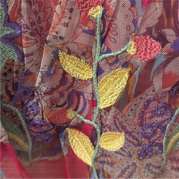 Johnny Was Feather Lark Mesh Blouse & Slip. NWT - Picture 8 of 11